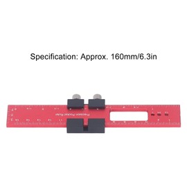 Tissting Woodworking Ruler 6 Inch T-Type Metal Slide Rule Inch Metric Pocket Square Slide Stop Marking Scribing Measure Tools for Woodworker