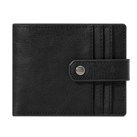 LEXXTON Men's Leather Wallet with RFID Protection, Genuine Leather Wallet with Coin Compartment, 6 Compartments for Credit Cards, Money Bag, Men, Dark, rfid wallet