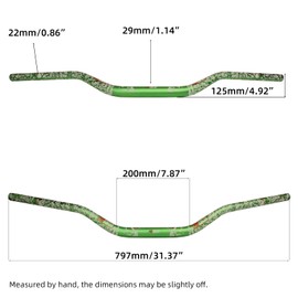 PRO CAKEN Universal 7/8" 22mm Handle Bar for CRF KLX KX LTR TRX SX SXF EXC XCW Motocross Pit Dirt Bike Scooter ATV Quad Bike Grizzly Hawk 250 Bicycles Green