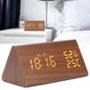 LED Digital Alarm Clock Multipurpose Wooden Clock with Voice Control