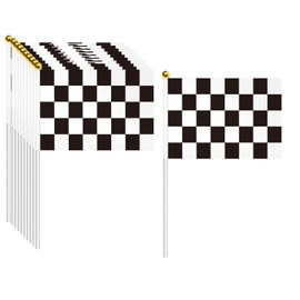50 Packs Checkered Small Flags on Sticks Hand Waving Flag Hand Held Small Flag Mini Solid Flag Small DIY Mini Flags On Stick Party Garden Decorations Outdoor Decorations 14 * 21cm/5.5 * 8.2in