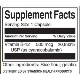 Vitamina B12 500mcg Energia Y Metabolismo 100 Caps Eg Bb11