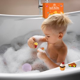 Bath Bombs for Kids Set with Toys Surprise Inside for Kids | Fast Food Toys Surprises Inside - Safe Bath Fizzies for Sensitive Skin and Quality Toys Make Your Kids Happy - Handmade in USA