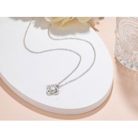 Famdecor Gifts for Grandma Generations Necklace Rhinestone Knot Necklace for Grandma Birthday Mother's Day Christmas Holiday