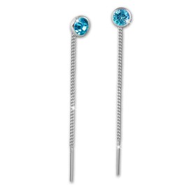 SilberDream SDO5964T Women's Earrings 4 mm 925 Silver Cubic Zirconia Turquoise, Sterling Silver Cubic Zirconia, Cubic Zirconia