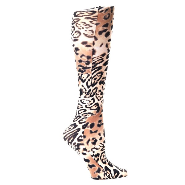Celeste Stein Therapeutic Compression Socks, Brown Leopard River, 15-20 mmhg, 1-Pair
