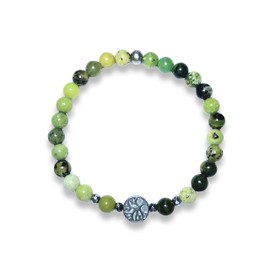 Majas Perlen Serpentin Armband Perlen echt 6mm Lebensbaum Hämatit - Größe 16 bis 18cm - Handmade Perlenarmband Kreativität Vertrauen Freundschaft - Spiritueller Esoterischer Schmuck Unisex