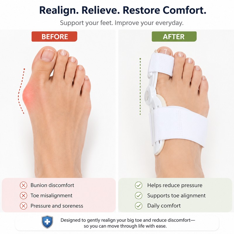 Adjustable Bunion Corrector for Big Toe Alignment – Comfortable Toe