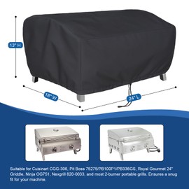 BEOTBRMI 24" Tabletop Grill Cover, Portable Grill Cover for Cuisinart CGG-306, Pit Boss 75275/PB100P1 and Most Table Top 2-Burner Portable Grill