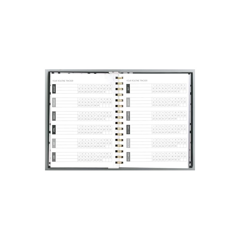 Black & Gold A5 Planner Wiro Bound 120 Pages Daily