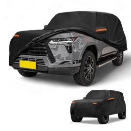 Partuto Car Cover Waterproof All Weather Sun Rain Protection Full Exterior Cover for Lexus GX 190T-PU Black with Left Side Zippers