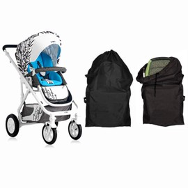 LHKJ Pushchair transport bag, waterproof protective cover for pram, travel bag, storage bag (black)