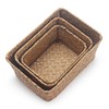 DOKOT Small Woven Wicker Open Storage, Rectangular Handmade Seagrass Baskets