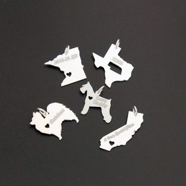 Dominican Republic necklace sterling silver Dominican Republic country necklace with heart comes with Box style chain