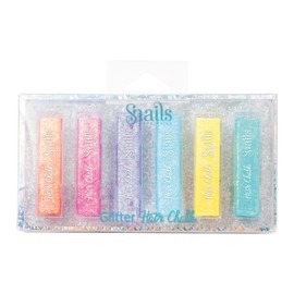Snails 510425 Children's Glitter Hair Chalk Set, 6 Trendy Colours for Hair Dyeing for Children from 6 Years