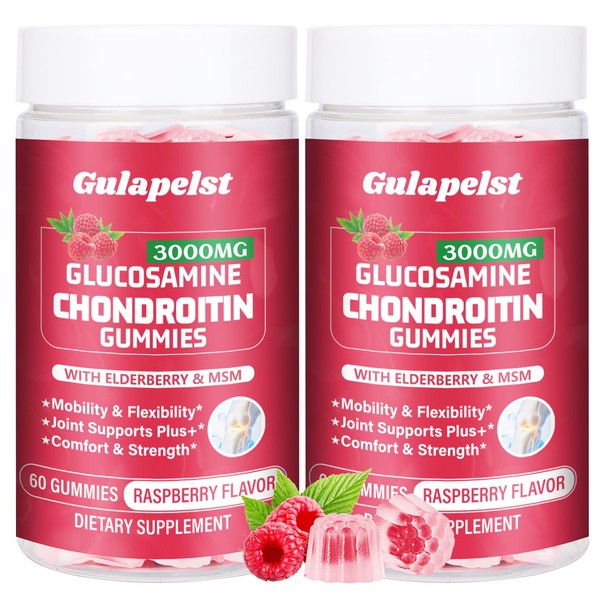 2 Packs 3000MG Glucosamine Chondroitin Gummies - Extra Strength Joint