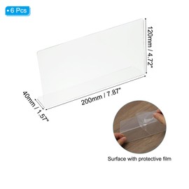 PATIKIL 6 Pack Shelf Dividers for Closet Organization, 200 x 40 x 120mm Acrylic Closets Separator Kitchen Cabinet Shelves Under Bed Blocker for Bedroom Kitchen Office, Clear