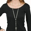 Wixine 2Pcs Luminous Christian Catholic Cross Rosary Necklace Glowing Light