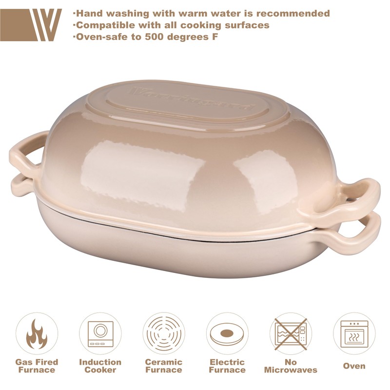 VORRINGARD Enameled Cast Iron Sourdough Bread Oven, Dutch Oven, Loaf