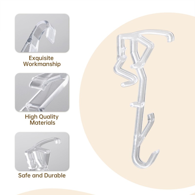 Valance Clips, 12Pcs 2.5 Inch Clear Horizontal Wood Blind Hidden