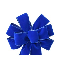 Royal Blue Velvet Holiday Bow - Christmas Outdoor Indoor (Single Bow) (8" wide)