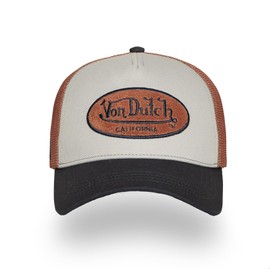 Von Dutch Adult Terry Patch Mesh Baseball Cap, Black/Beige/Brown, Unit size
