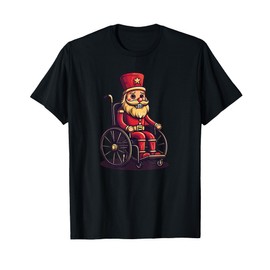 Funny Christmas Wheelchair with Nutcracker Costume T-Shirt