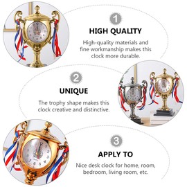 KESYOO Kids Alarm Clocks Trophy Alarm Clock Gold Awards Cup Style Desk Time Clock Novelty Bedside Clock Trophy Model Figurine Ornament for Kids Adults Birthday Graduation Alarm Clock Digital