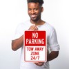 No Parking Tow Away Zone 247 Sign, 10x14 Inches, Rust
