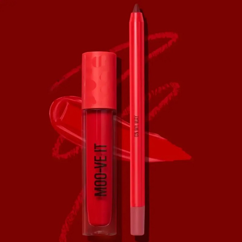Kit Labial Mate Beauty Creations Availabilippy + Delineador Color Moo-ve