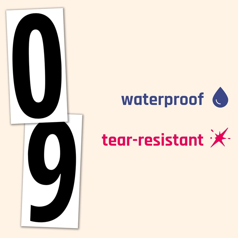 40 Pieces, 6" - Vinyl Number Stickers, Waterproof Large Stick