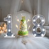 LED Number Light - Lighted Silver Glitter Number Light Sign,