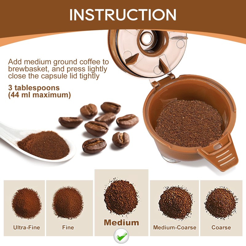 KEEPOW Reusable Single Serve Coffee Filter Coffee Brew Basket for