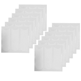 BlingKingdom 576pcs 12 Sheets French Nail Self-Adhesive Stickers Stencils Manicure Nail Tips Smile Line Guide for Women Girls - Moon Shape Design