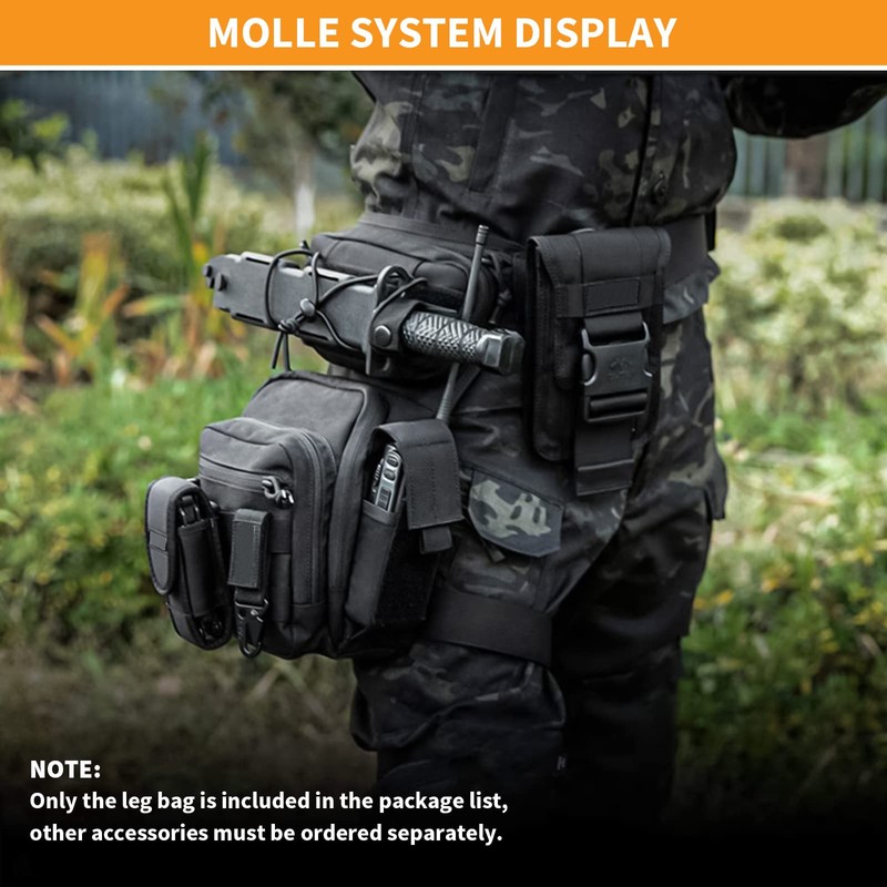 Huntvp Military Tactical Molle Drop Leg Bag Utilitary Pouch Cross
