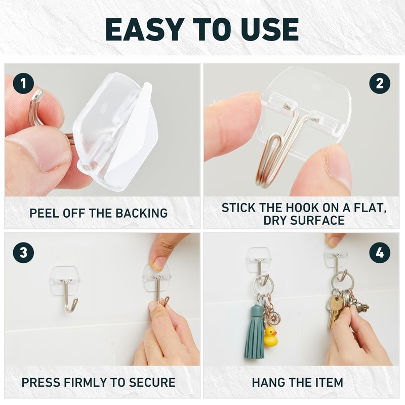Fiwochic 100 Pack Adhesive Small Wire Toggle Hooks Heavy Duty