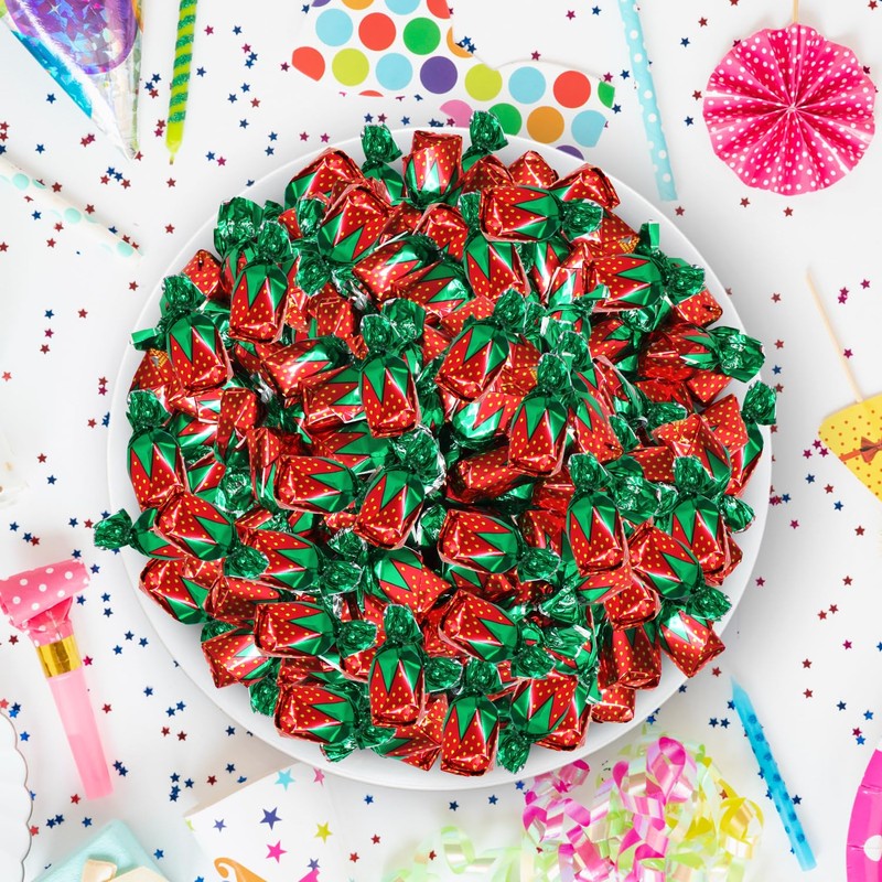 Strawberry Filled Hard Candy Bon Bons 2 lbs Bulk Pack