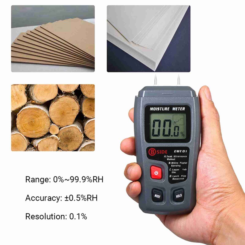 Wood Moisture Test Moisture Meter 4 Modes Portable Hygrometer Pin