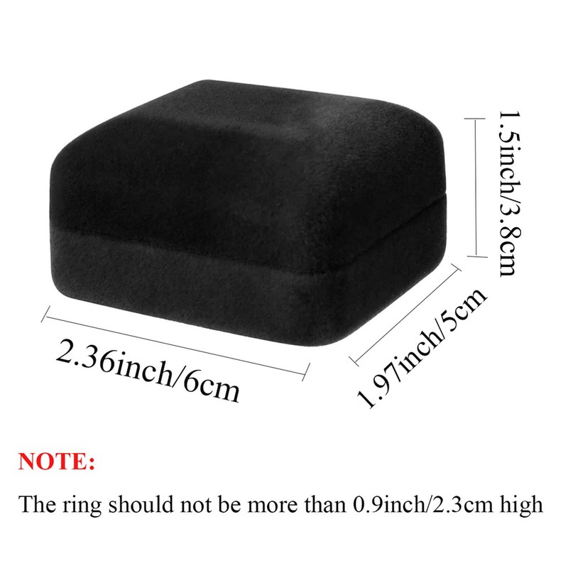GBYAN 2 Slots Ring Box with LED Light Velvet Couple