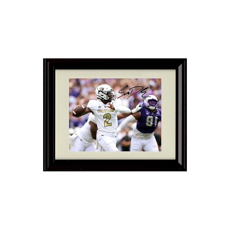 Shedeur Sanders Autograph Print - Colorado - Framed 8x10