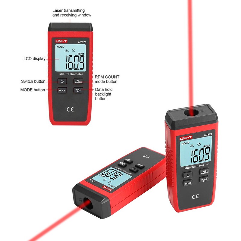 ANRIS UNI-T UT373 Mini Digital Laser Tachometer LCD Display Non-Contact