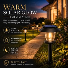 Solar Pathway Lights for Outdoor Decor – Waterproof Tungsten-Style Garden Lights for Yard and Walkway