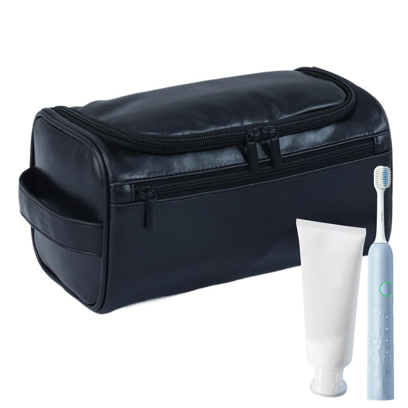 PU Leather Cosmetic Bags,Men's Grooming Traveling Toiletry Bag | Men's
