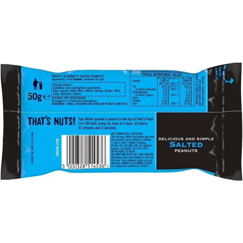 Nobby's Classic Salted Peanuts In Mega Pub Box 24x50g Packs