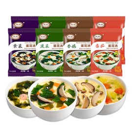 Egg Flower Soup Mix, Vegetable Mix Soup Egg Drop Instant Egg Flower Soup,0.3 ounce (8 pack)