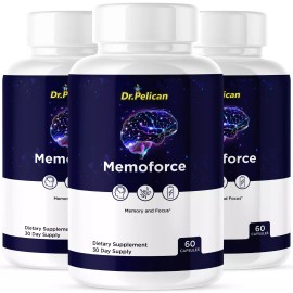 Pelican Vitamins Memoforce- Brain Support- 3 Bottles- 180 Capsules