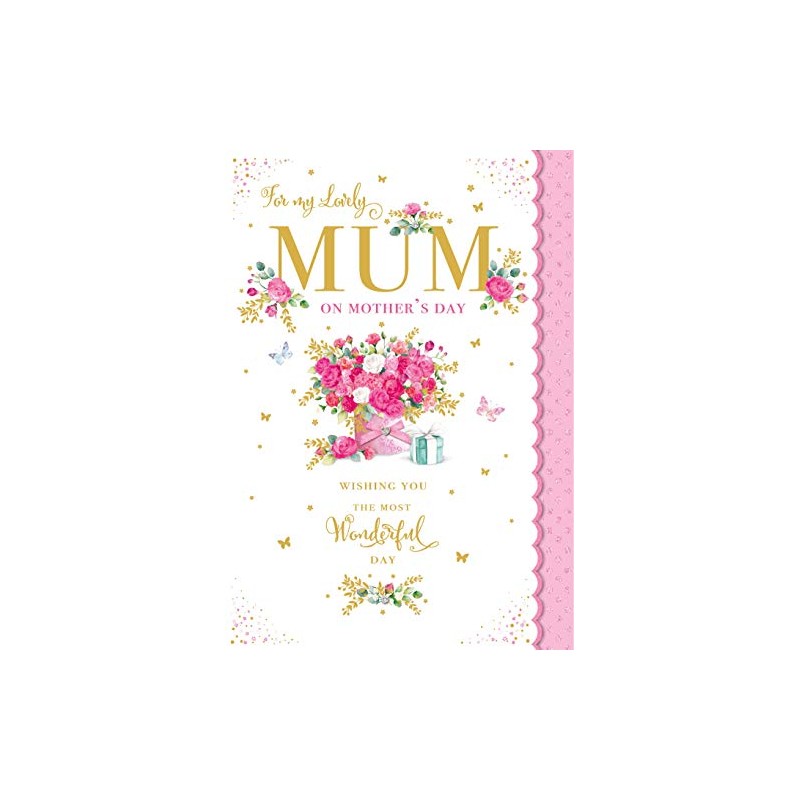 Pink Flower Bouquet Lovely Mum Mothers Day Card