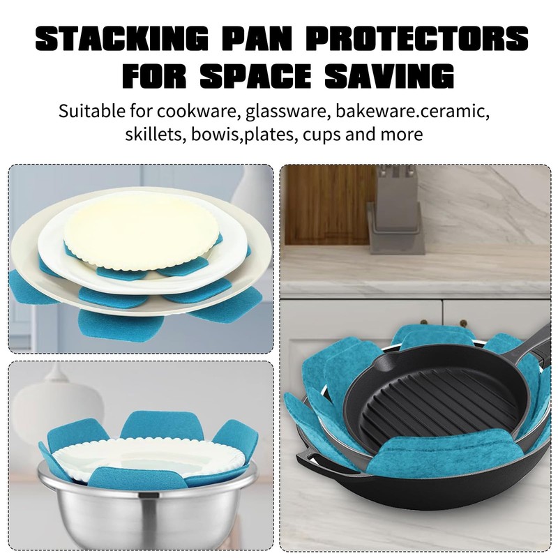 Pack of 6 Pan Protectors, Pan Protectors, Stacking Protection, Felt