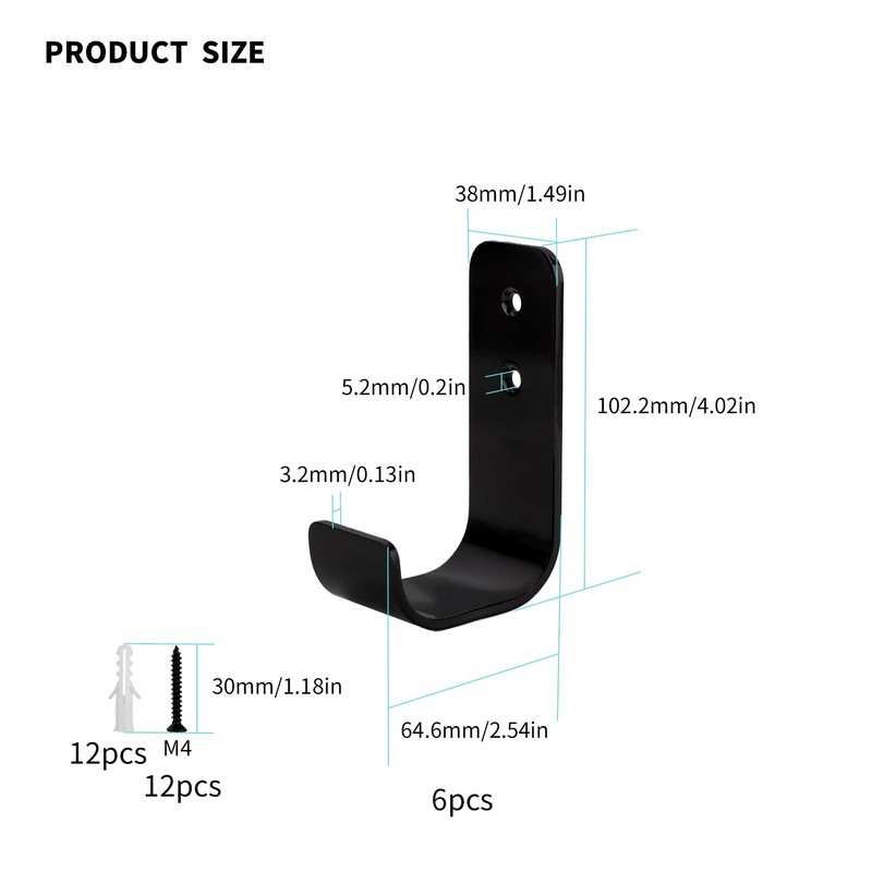 Heavy Duty Garage Hooks for Storage, 6 Pcs Heavy Duty
