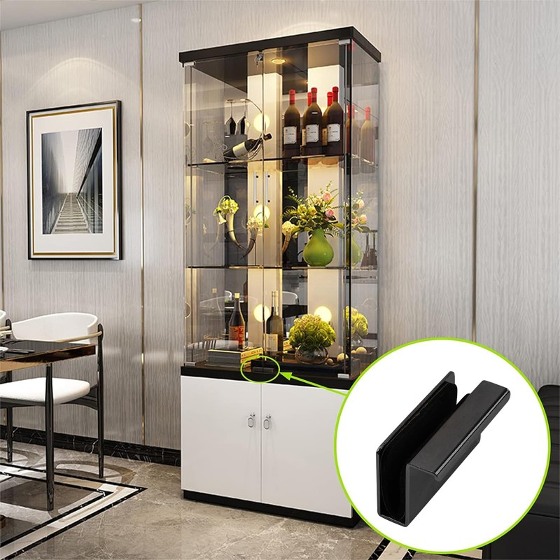UFURMATE Glass Finger Edge Pull, 4Pcs Cabinet Finger Pull Handle